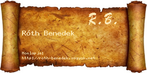 Róth Benedek névjegykártya
